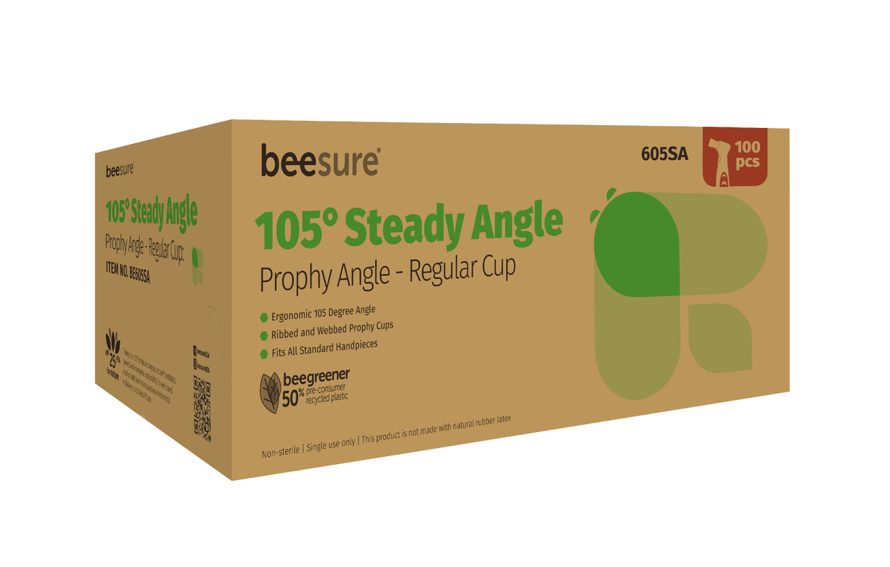 BeeSure 105 Steady Prophy Angles 100/Box Soft Green