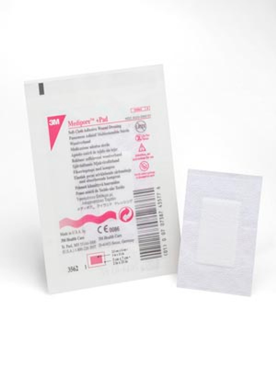 3M MEDIPORE +PAD SOFT CLOTH ADHESIVE WOUND DRESSING, 3562