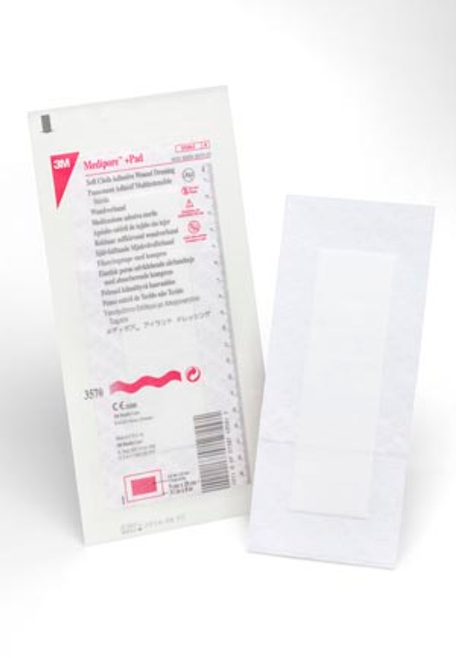 3M MEDIPORE +PAD SOFT CLOTH ADHESIVE WOUND DRESSING, 3570