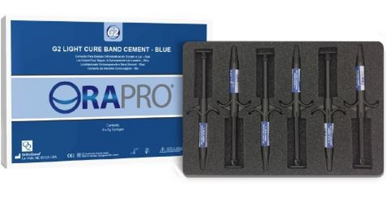 ORAPRO G2 Light Cure Band Cement Blue Kit (6-5g syringes)