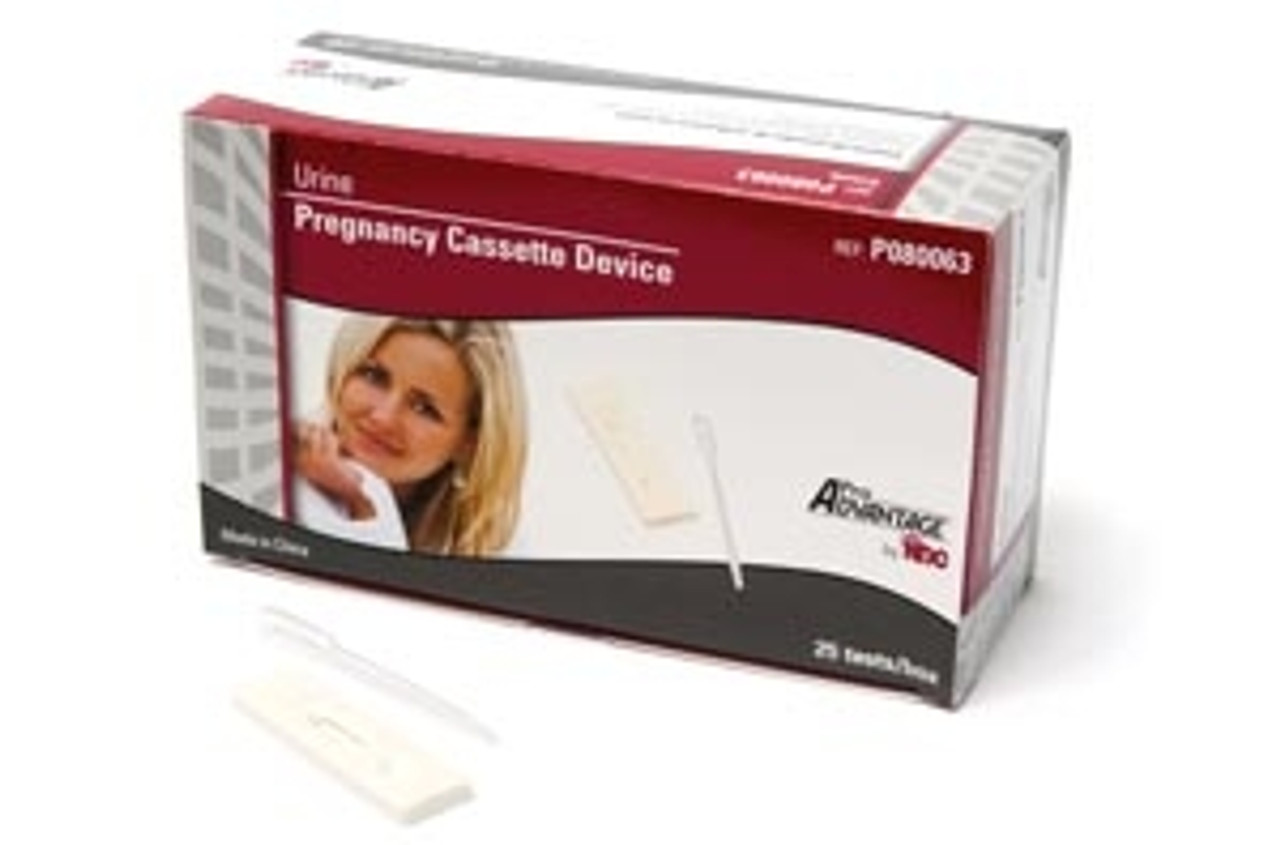 Includes 25 Individually Packaged Urine hCG Pregnancy Cassette Devices & Droppers 25/bx (40 bx/plt) CLIA Waived