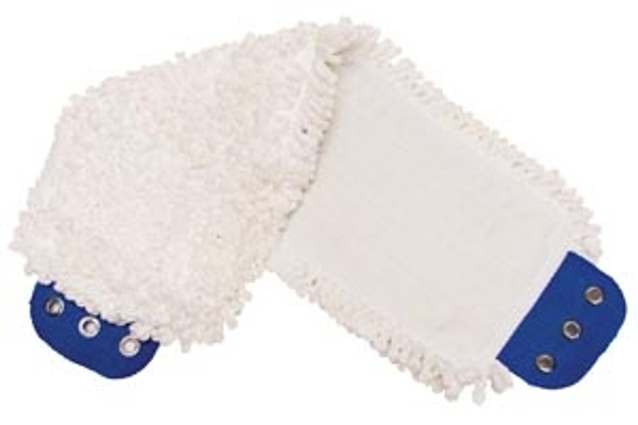 Mop Pad Ultra Looped-End Microfiber Tab Style White 5 Inch x 18 Inch (DROP SHIP ONLY from Golden Star Inc. - $100 minimum order for prepaid freight outside the Continental U.S. $50 dollar minimum order inside the Continental U.S.)