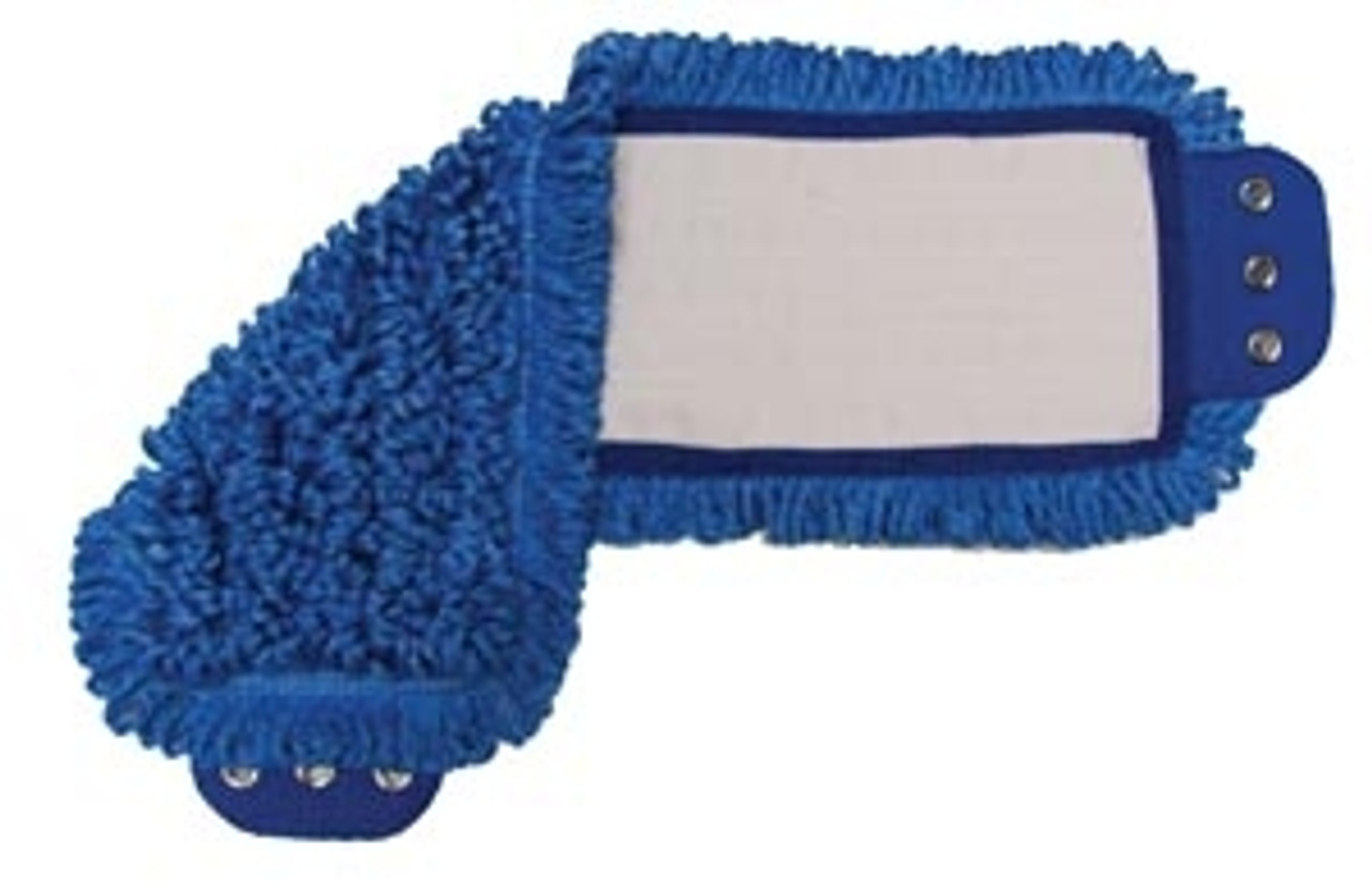 Mop Pad Ultra Looped-End Microfiber Tab Style Blue 5 Inch x 18 Inch (DROP SHIP ONLY from Golden Star Inc. - $100 minimum order for prepaid freight outside the Continental U.S. $50 dollar minimum order inside the Continental U.S.)