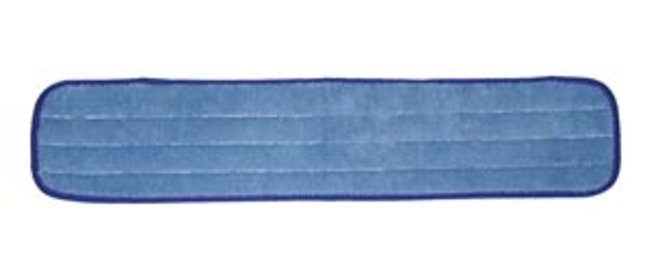 Wet Mop Pad Velcro Blue Microfiber with Blue Binding 5 Inch x 18 Inch (DROP SHIP ONLY from Golden Star Inc. - $100 minimum order for prepaid freight outside the continental U.S. $50 dollar minimum order inside the continental U.S.)