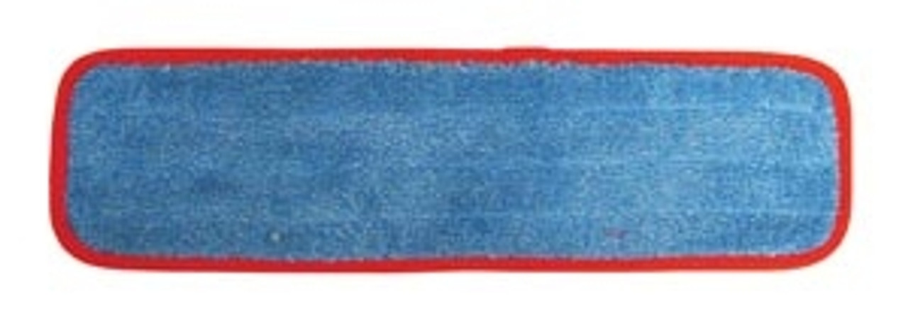 Wet Mop Pad Velcro Blue Microfiber with Red Binding 5 Inch x 18 Inch (DROP SHIP ONLY from Golden Star Inc. - $100 minimum order for prepaid freight outside the continental U.S. $50 dollar minimum order inside the continental U.S.)