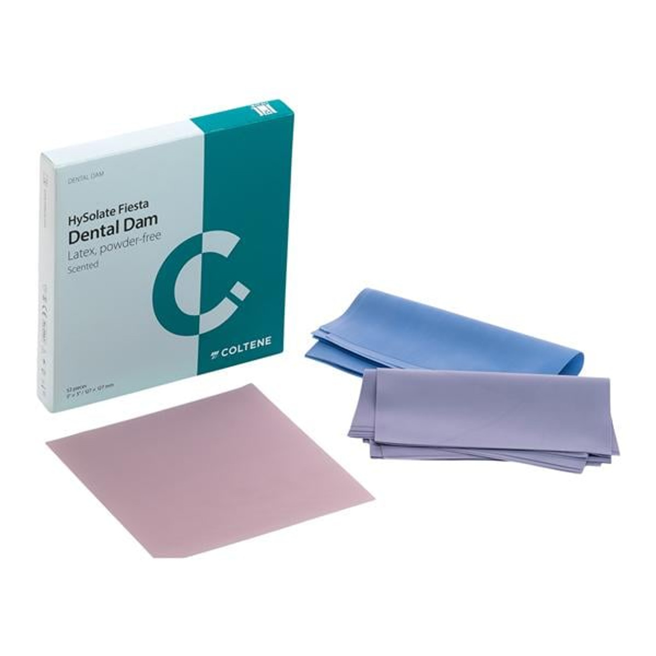 HySolate Fiesta Latex Dental Dam 5x5 Asst Heavy 52/Pk