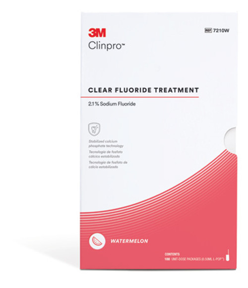 Clinpro Clear Watermelon Flavor Fluoride Treatment 0.5ml 100Pk Clinpro Clear Watermelon Flavor Fluoride Treatment 0.5ml 100Pk