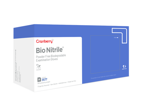 Cranberry BioNitrile Gloves Blue 300/Box Medium