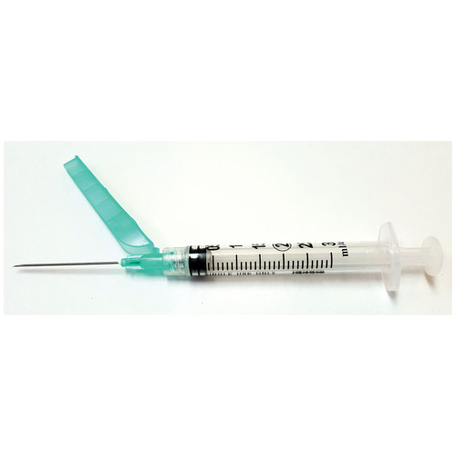 Safety Syringe (3 mL) w/ Safety Needle (21G x 1-1/2") 50Bx