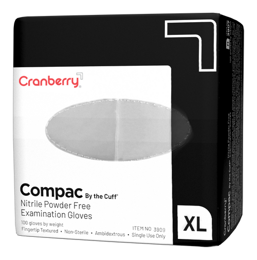 Cranberry Compac Nitrile Powder Free Exam Gloves XL