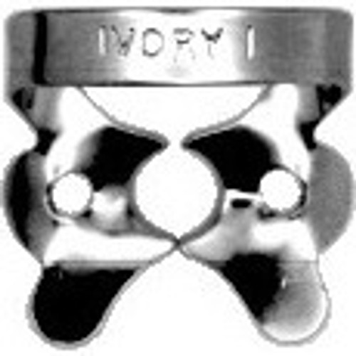 Ivory Rubber Dam Clamps, Winged 1, General Purpose Upper