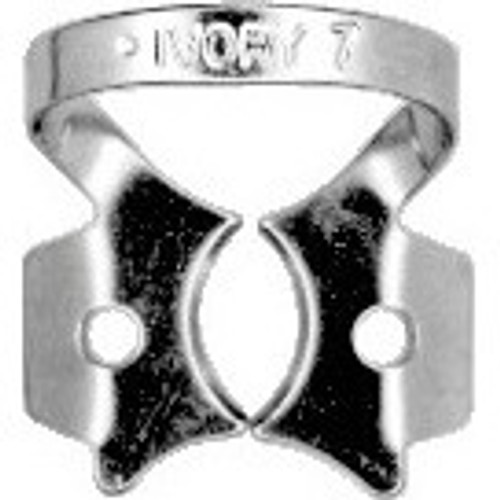 Ivory Rubber Dam Clamps, Wingless W7, General Purpose Lower Square Teeth Ivory Rubber Dam Clamps, Wingless W7, General Purpose Lower Square Teeth