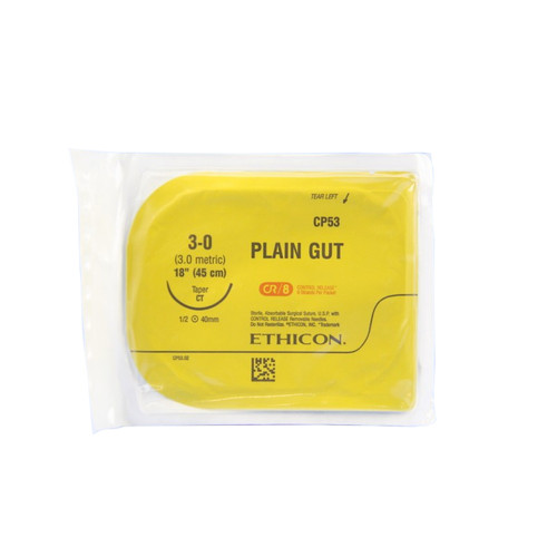ETHICON SURGICAL GUT SUTURE - PLAIN, CP53G