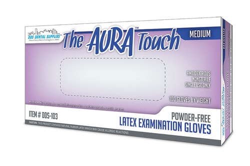 Aura Touch Latex Exam Gloves P.F. Copolymer Textured (M) 100Bx Aura Touch Latex Exam Gloves P.F. Copolymer Textured (M) 100Bx