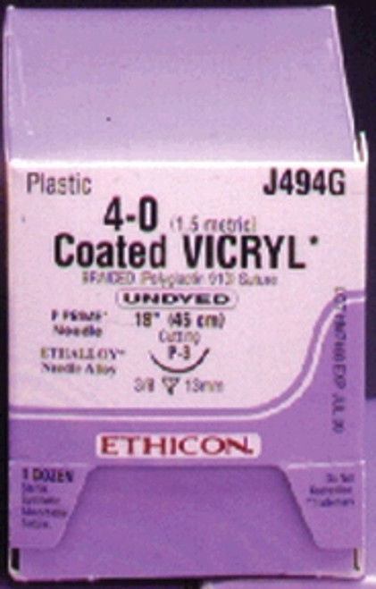 ETHICON VICRYL (POLYGLACTIN 910) SUTURES, J494G