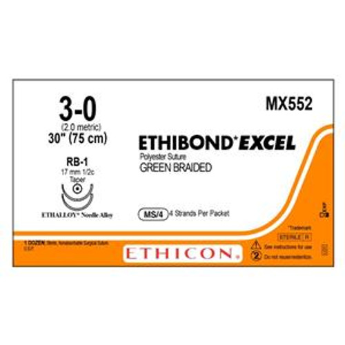ETHICON ETHIBOND EXCEL POLYESTER SUTURES, MX552