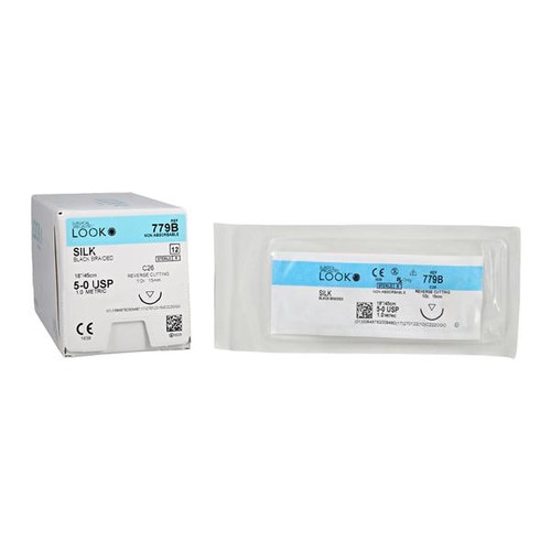 Sharpoint Suture 5-0 18" Silk Braid C-26 Black 12Bx Sharpoint Suture 5-0 18" Silk Braid C-26 Black 12Bx