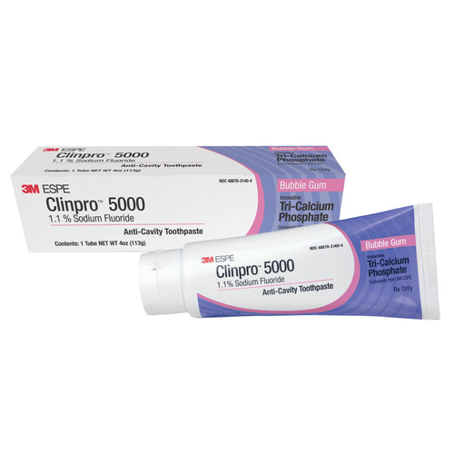 Clinpro 5000 Toothpaste 1.1% NaF Dentifrice Bubblegum 4oz Tube Ea Clinpro 5000 Toothpaste 1.1% NaF Dentifrice Bubblegum 4oz Tube Ea