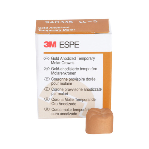 3M Gold Anodized Temporary Molar Crowns Lower Left First Molar Size 5 5Bx 3M Gold Anodized Temporary Molar Crowns Lower Left First Molar Size 5 5Bx