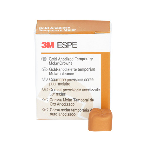 3M Gold Anodized Temporary Molar Crowns Lower Right First Molar Size 2 5Bx 3M Gold Anodized Temporary Molar Crowns Lower Right First Molar Size 2 5Bx