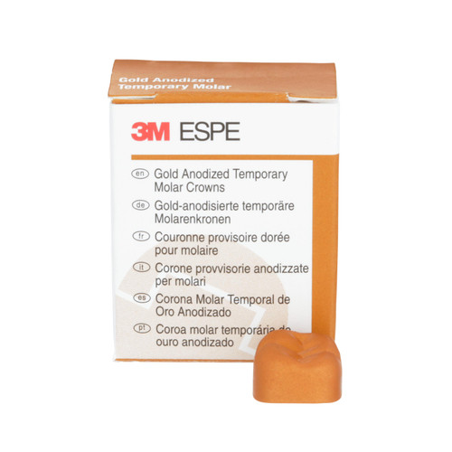 3M Gold Anodized Temporary Molar Crowns Lower Right Second Molar Size 6 5Bx 3M Gold Anodized Temporary Molar Crowns Lower Right Second Molar Size 6 5Bx