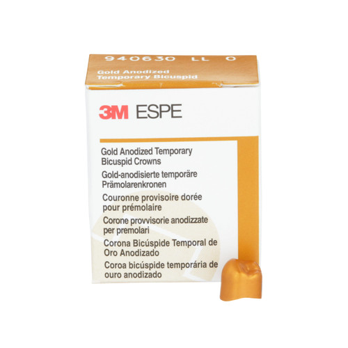 3M Gold Anodized Temporary Bicuspid Crowns Lower Left Second Bicuspid Size 0 5Bx 3M Gold Anodized Temporary Bicuspid Crowns Lower Left Second Bicuspid Size 0 5Bx