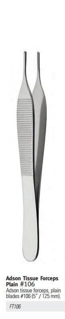 Nordent - Tissue Forceps, Plain Beaks, Adson #106 (125 Mm Long)
