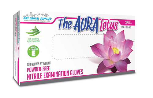 Aura Lotus P.F. Nitrile Premium Gloves, S, 100/bx, DDS-802 by DDS Dental Supplies Aura Lotus P.F. Nitrile Premium Gloves, S, 100/bx, DDS-802 by DDS Dental Supplies