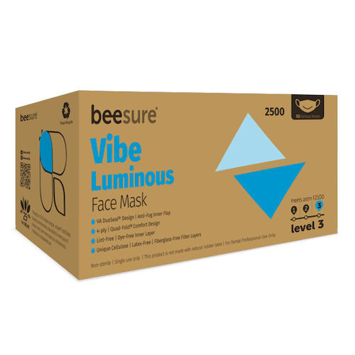 BeeSure Vibe Face Mask Luminous Blue Level 3 50Bx BeeSure Vibe Face Mask Luminous Blue Level 3 50Bx