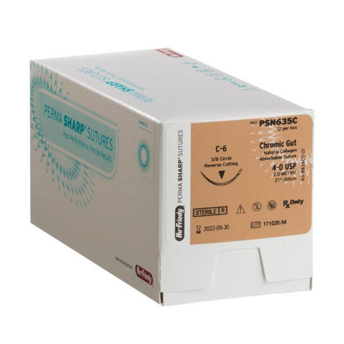 Perma Sharp Suture 4-0 Gut Chromic 27 C-6 3/8 Circle 12Bx Perma Sharp Suture 4-0 Gut Chromic 27 C-6 3/8 Circle 12Bx