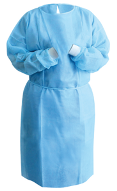 Isolation Gown Tie-Back Medium Knit Cuff Sky Blue 25g 10Pk Isolation Gown Tie-Back Medium Knit Cuff Sky Blue 25g 10Pk