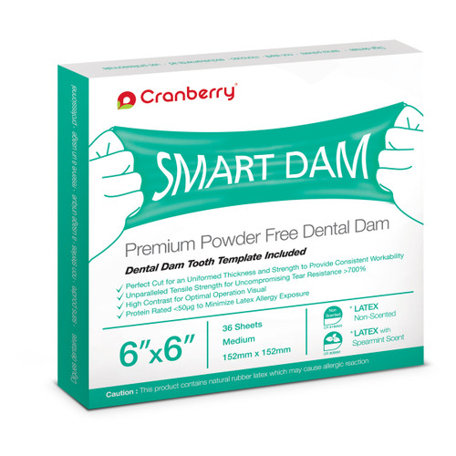 KNK - Cranberry Smart Dam Latex Rubber - Spearmint Scented 5X5