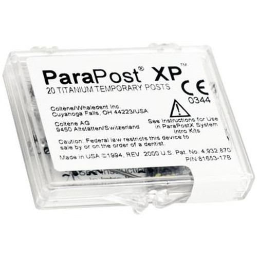 ParaPost XP Titanium Temporary Posts, 20/Pkg, Yellow, Size 4 (0.040"/1.00 mm) ParaPost XP Titanium Temporary Posts, 20/Pkg, Yellow, Size 4 (0.040"/1.00 mm)