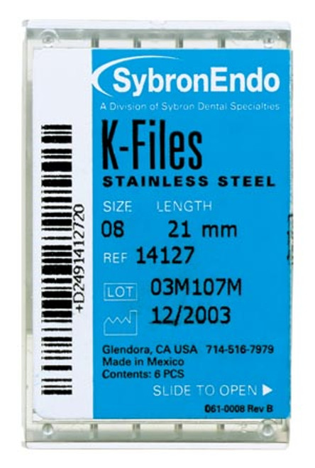 SybronEndo K-Files SS 25mm #10 6/Bx