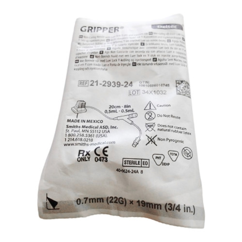 Gripper Needle 22G x 3/4'' with Y Site 12Bx Gripper Needle 22G x 3/4'' with Y Site 12Bx