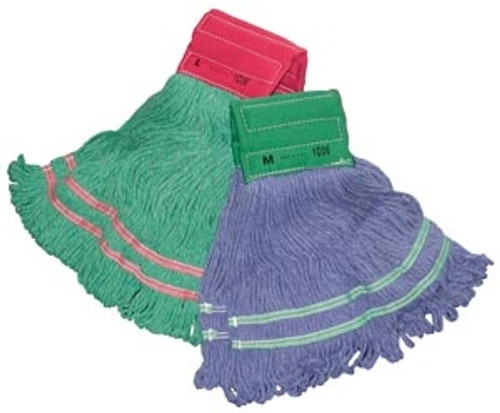 Wet Mop Synthetic BlendDDS-PLooped End Blue 9 Inch Headband Double Tailband Medium (DROP SHIP ONLY from Golden Star Inc. - $100 minimum order for prepaid freight outside the continental U.S. $50 dollar minimum order inside the continental U.S.)