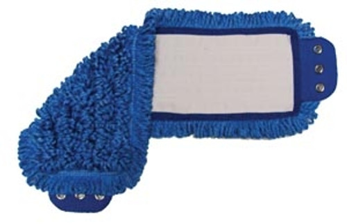 Mop Pad Ultra Looped-End Microfiber Tab Style Blue 5 Inch x 18 Inch (DROP SHIP ONLY from Golden Star Inc. - $100 minimum order for prepaid freight outside the Continental U.S. $50 dollar minimum order inside the Continental U.S.)