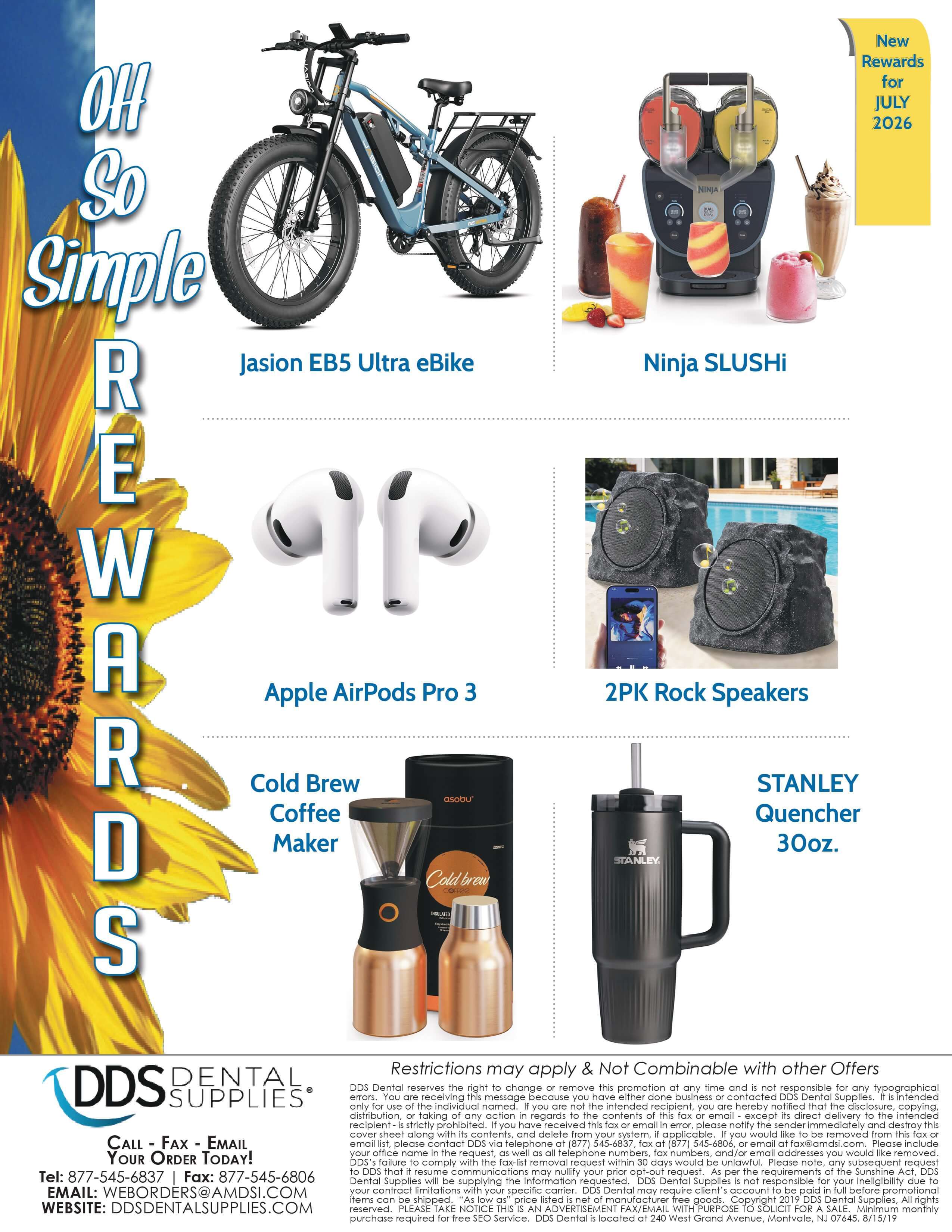 Rewards program promotion showing available benefits and eligibility details