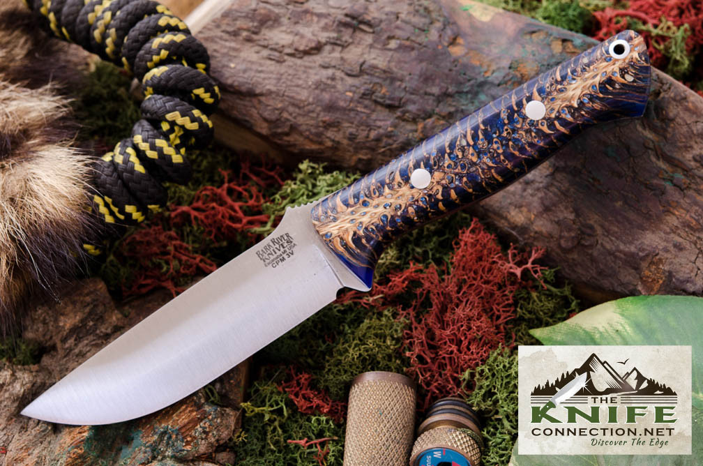 Bark River Knives - Bravo-1 LT - CPM 3V Steel - Blue Pine Cone Handle