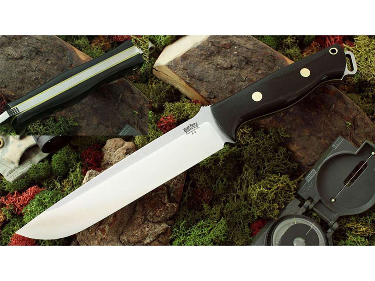 Bark River Knives: Bravo-2, A2 Steel, Fixed Blade Knife w/ Black