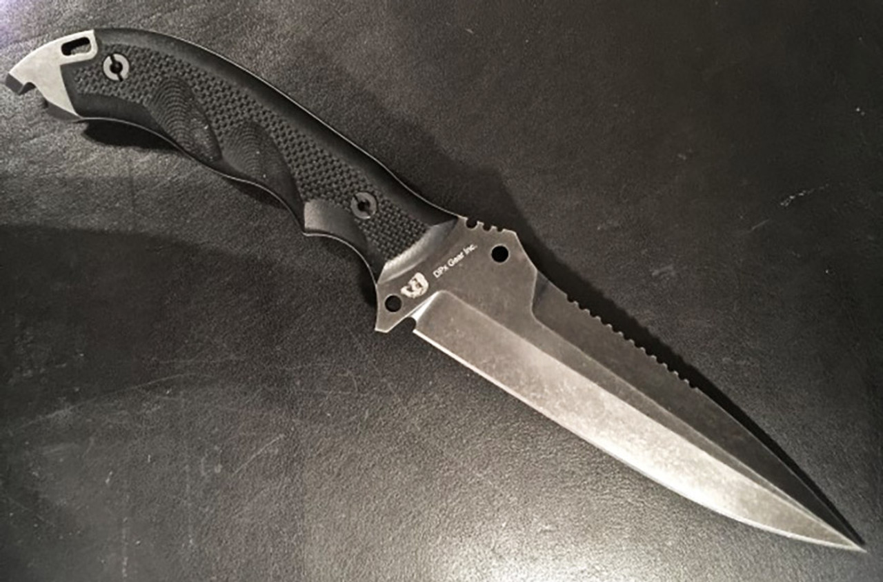DPx Gear HEFT 6 Razorback Assault Fixed Blade Knife with Black G10