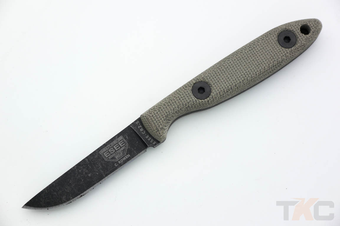 ESEE Cody Rowen CR2.5, Black Oxide Fixed Blade w/ Green Canvas