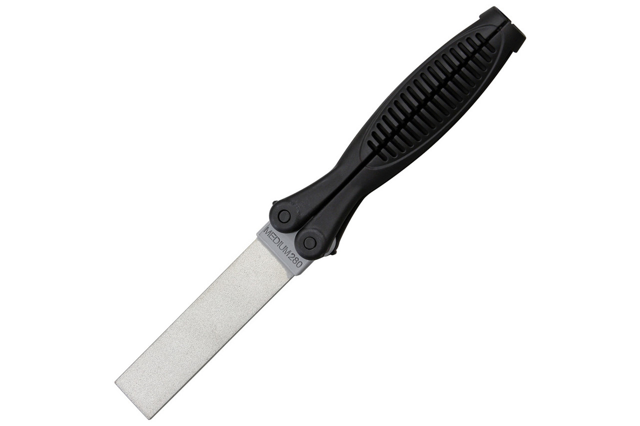 Fallkniven Double-Sided Diamond - Ceramic Whetstone w/ Sleeve - Fine Grit /  25 Micron TAN Plated