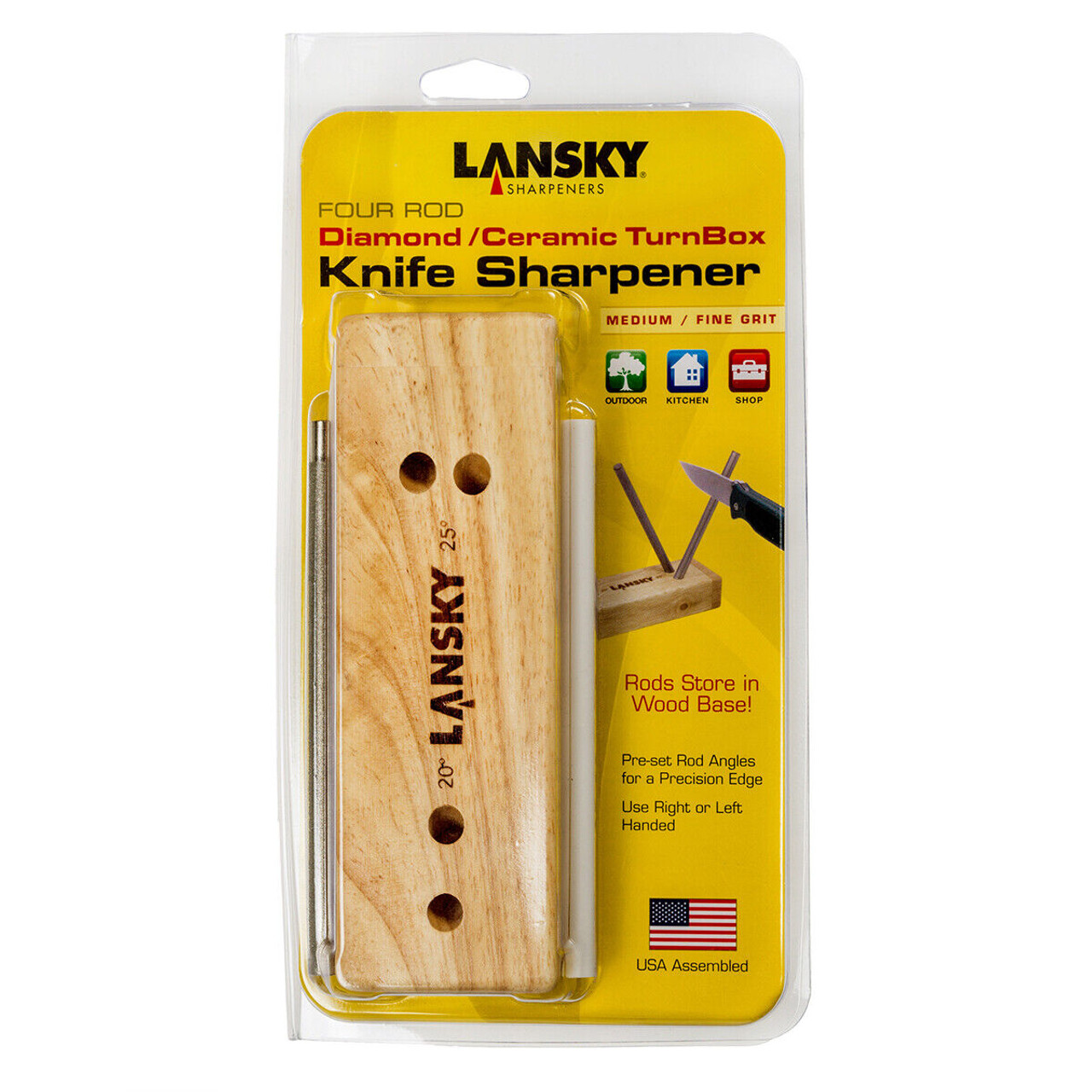 Lansky Sharpeners 4 Rod Ceramic Turn Box Knife Sharpener LCD5D