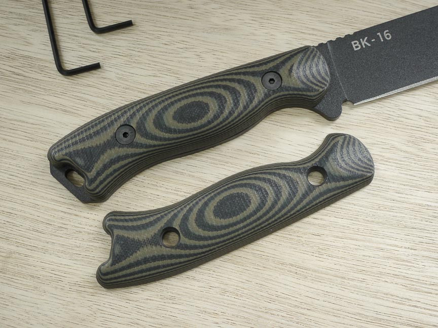TKC: G10 Handle for Becker BK15, 16, 17, 18 - Green & Black