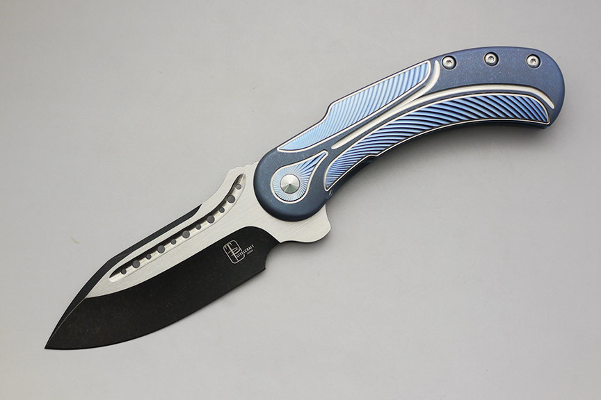 Todd Begg Knives - Field Marshall Folding Blade - Flipper - Blue