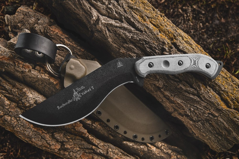 TOPS Knives Bushcrafter Kukri 7.0, BKUK-01 - Black Traction Coated
