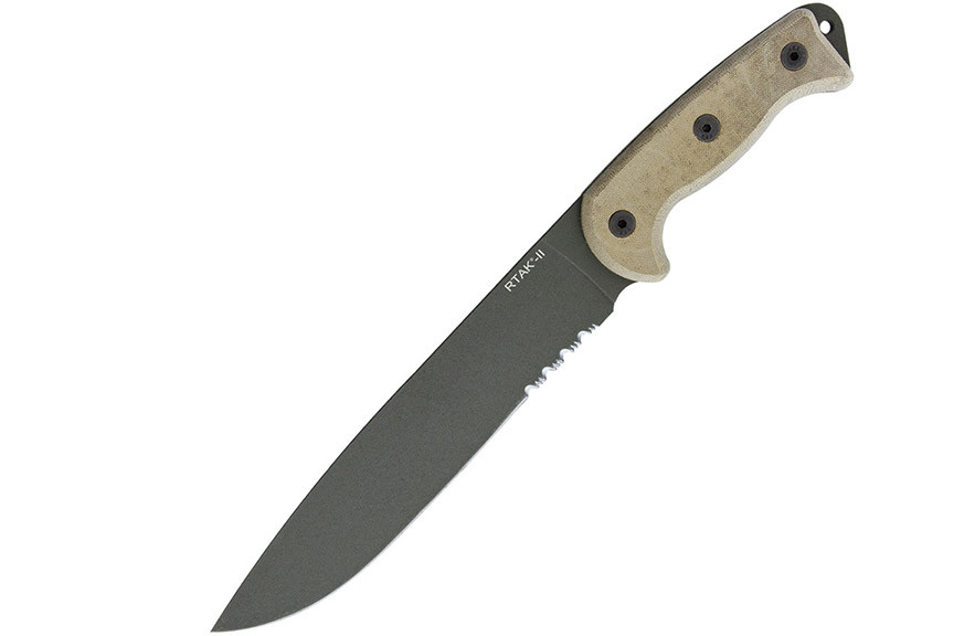 Ontario RTAK II, Fixed Blade Outdoor Knife w/ 10" Green Plain Blade