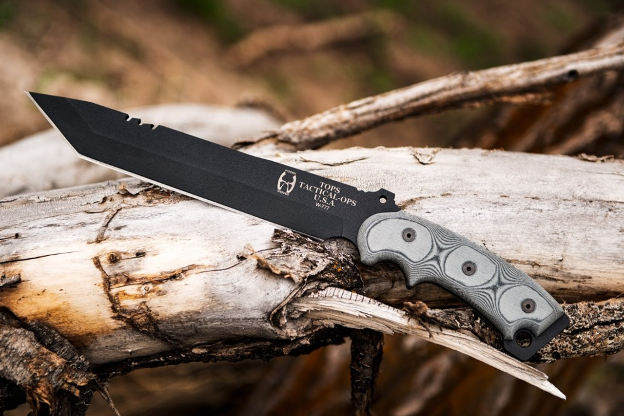 TOPS Knives Ron Hood Anaconda 9, AN9-TP - Black Traction Coated