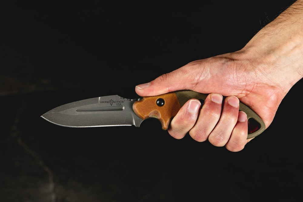 TOPS Knives Viking Tactics Crusader, VTAC02 Fixed Blade Knife w/ Tan